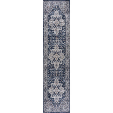 Didim Boho Gray Medallion Washable Area Rug